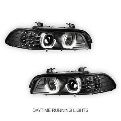 BMW 5-Series (1996 - 2003) LED Signal 3D DRL Projector Headlights LH + RH