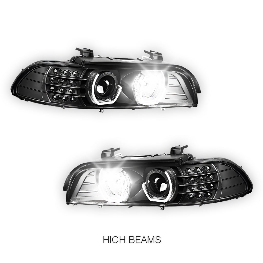 BMW 5-Series (1996 - 2003) LED Signal 3D DRL Projector Headlights LH + RH