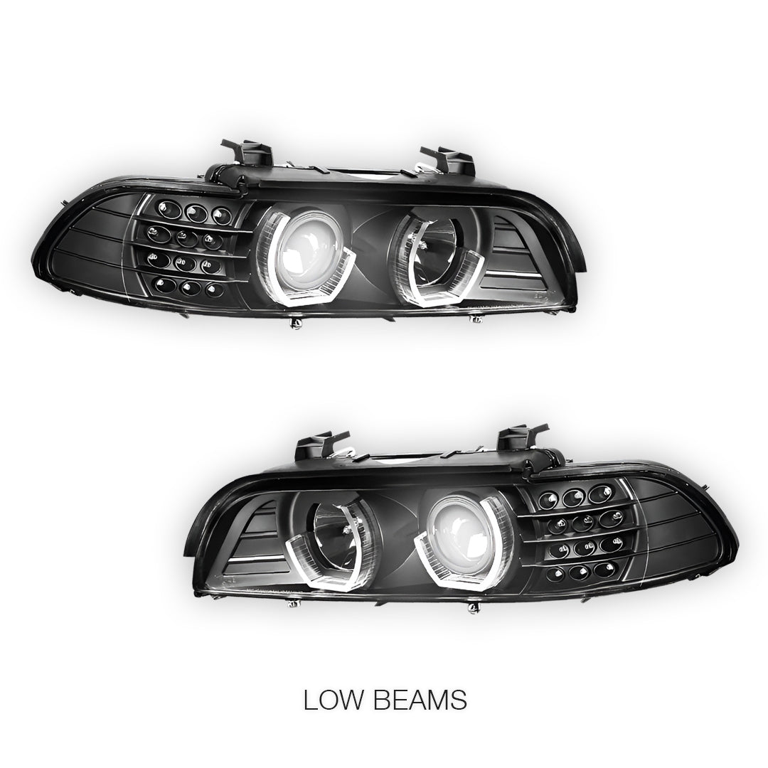 BMW 5-Series (1996 - 2003) LED Signal 3D DRL Projector Headlights LH + RH