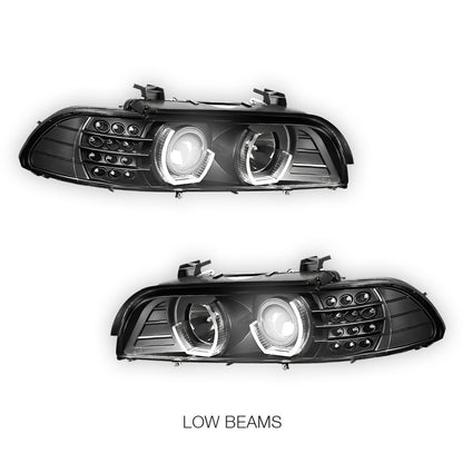 BMW 5-Series (1996 - 2003) LED Signal 3D DRL Projector Headlights LH + RH