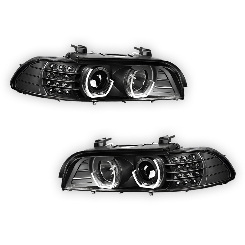 BMW 5-Series (1996 - 2003) LED Signal 3D DRL Projector Headlights LH + RH