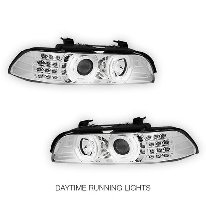BMW 5-Series (1996 - 2003) LED Signal 3D DRL Projector Headlights LH + RH