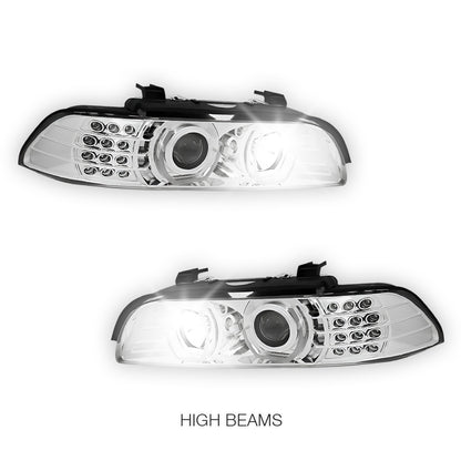 BMW 5-Series (1996 - 2003) LED Signal 3D DRL Projector Headlights LH + RH