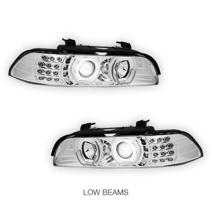 BMW 5-Series (1996 - 2003) LED Signal 3D DRL Projector Headlights LH + RH
