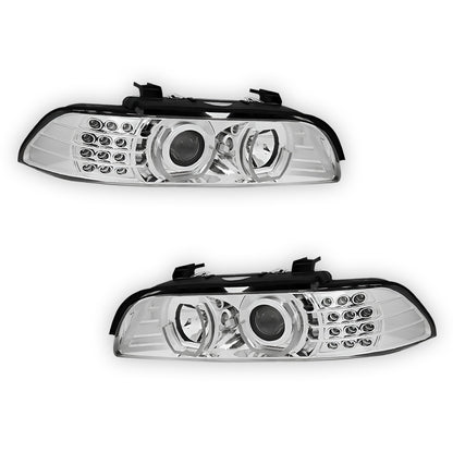 BMW 5-Series (1996 - 2003) LED Signal 3D DRL Projector Headlights LH + RH