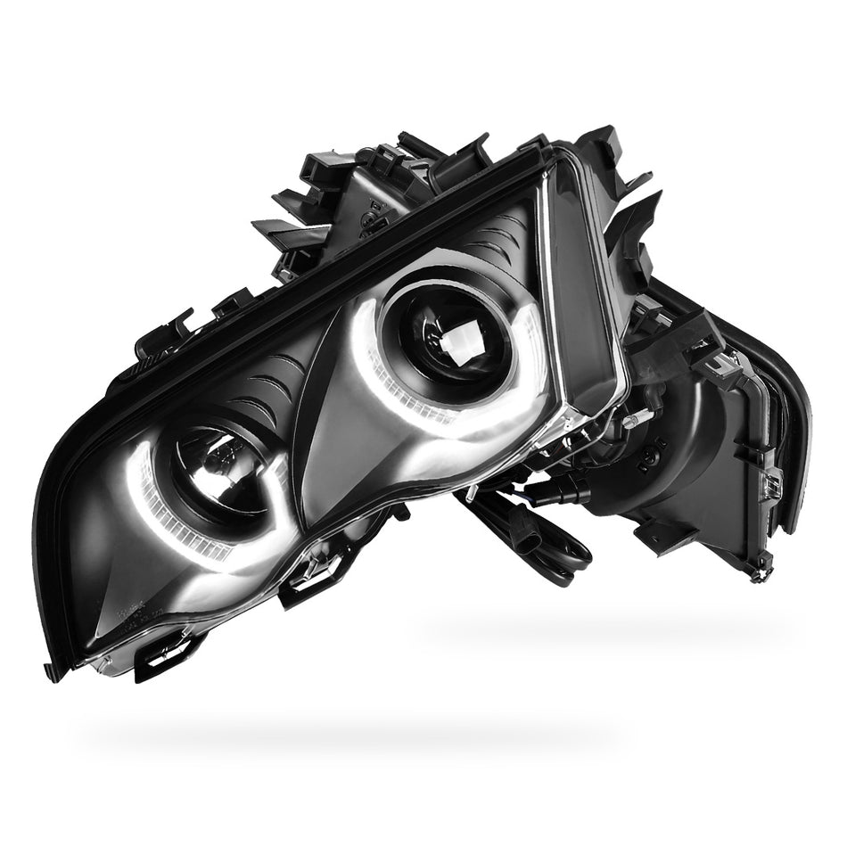 BMW 3-Series E46 (1999 - 2001) LED 3D Halo DRL Projector Headlights LH + RH