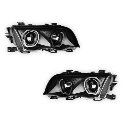 BMW 3-Series E46 (1999 - 2001) LED 3D Halo DRL Projector Headlights LH + RH