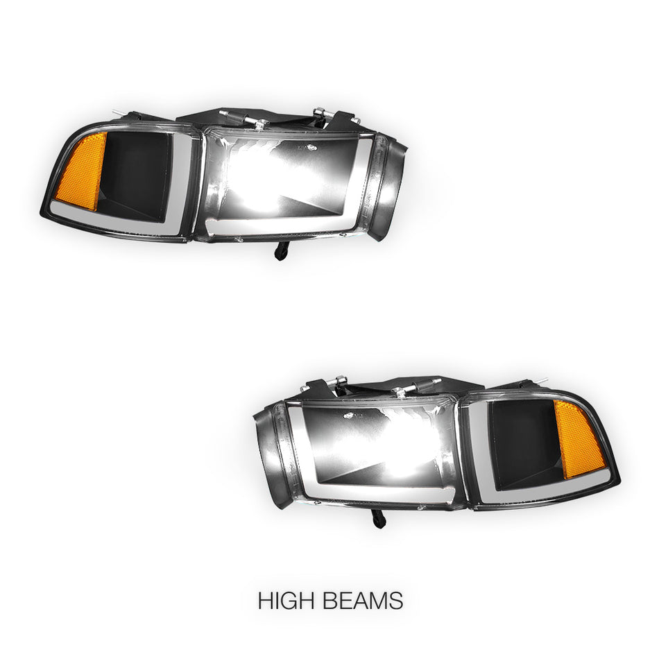 Dodge RAM 1500 (1994 - 2001) LED DRL Headlights LH + RH
