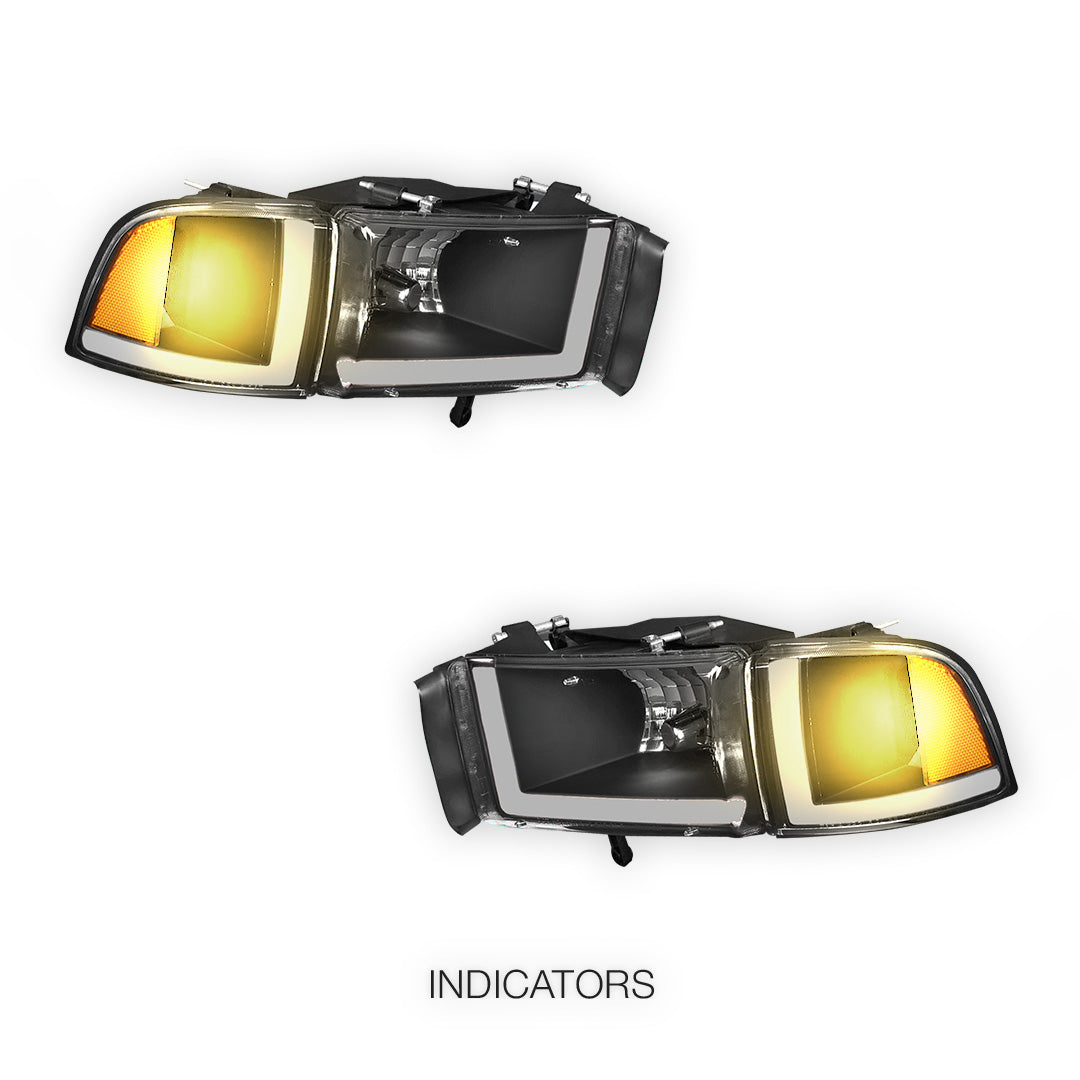 Dodge RAM 1500 (1994 - 2001) LED DRL Headlights LH + RH