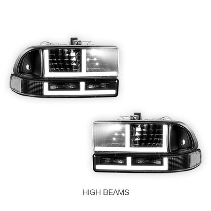 Chevrolet Blazer LS / LT / Trailblazer (1998 - 2004) F - Shape LED DRL Switchback Headlights LH + RH