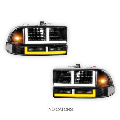 Chevrolet Blazer LS / LT / Trailblazer (1998 - 2004) F - Shape LED DRL Switchback Headlights LH + RH