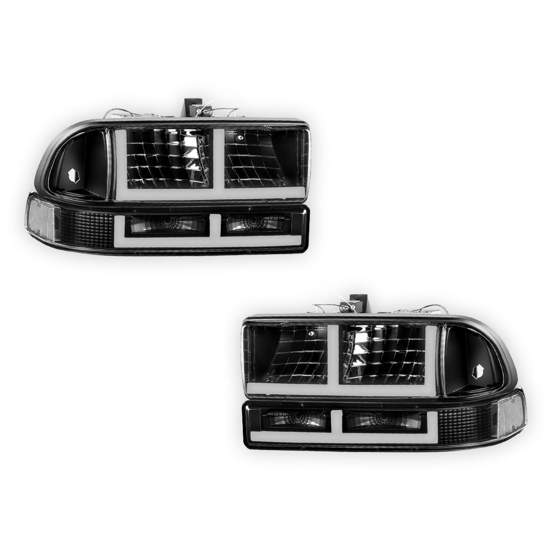 Chevrolet S10 LS / SS / Xtreme (1998 - 2004) F - Shape LED DRL Switchback Headlights LH + RH