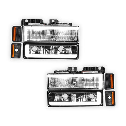 Chevrolet K1500 Suburban LS / LT (1992 - 1993) C-LED DRL Replacement Headlights LH + RH