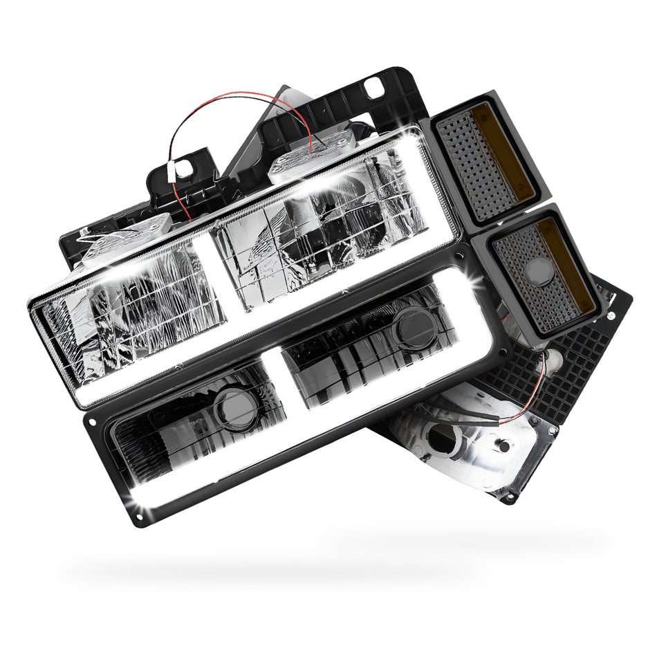 Chevrolet C1500 Suburban Silverado (1992 - 1993) F-LED DRL Replacement Headlights LH + RH