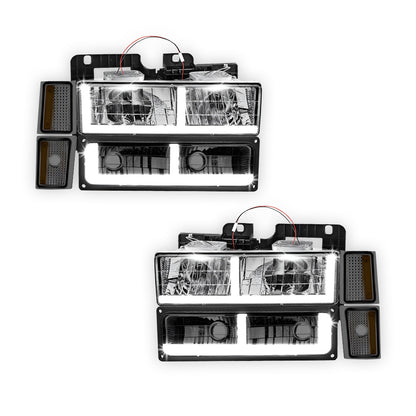 Chevrolet C1500 Suburban Silverado (1992 - 1993) F-LED DRL Replacement Headlights LH + RH