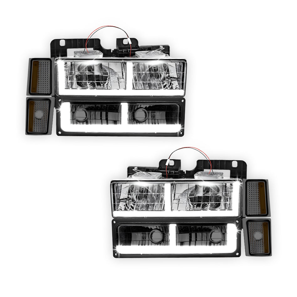 Chevrolet C1500 Suburban Silverado (1992 - 1993) F-LED DRL Replacement Headlights LH + RH