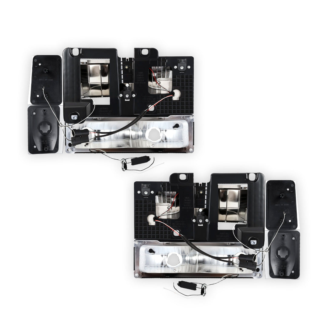 Chevrolet C1500 Suburban Silverado (1992 - 1993) Square-LED DRL Replacement Headlights LH + RH