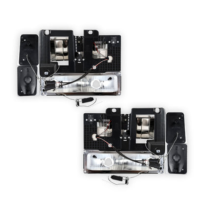 Chevrolet C2500 Cheyenne / Scottsdale / Silverado (1988 - 1993) Square-LED DRL Replacement Headlights LH + RH
