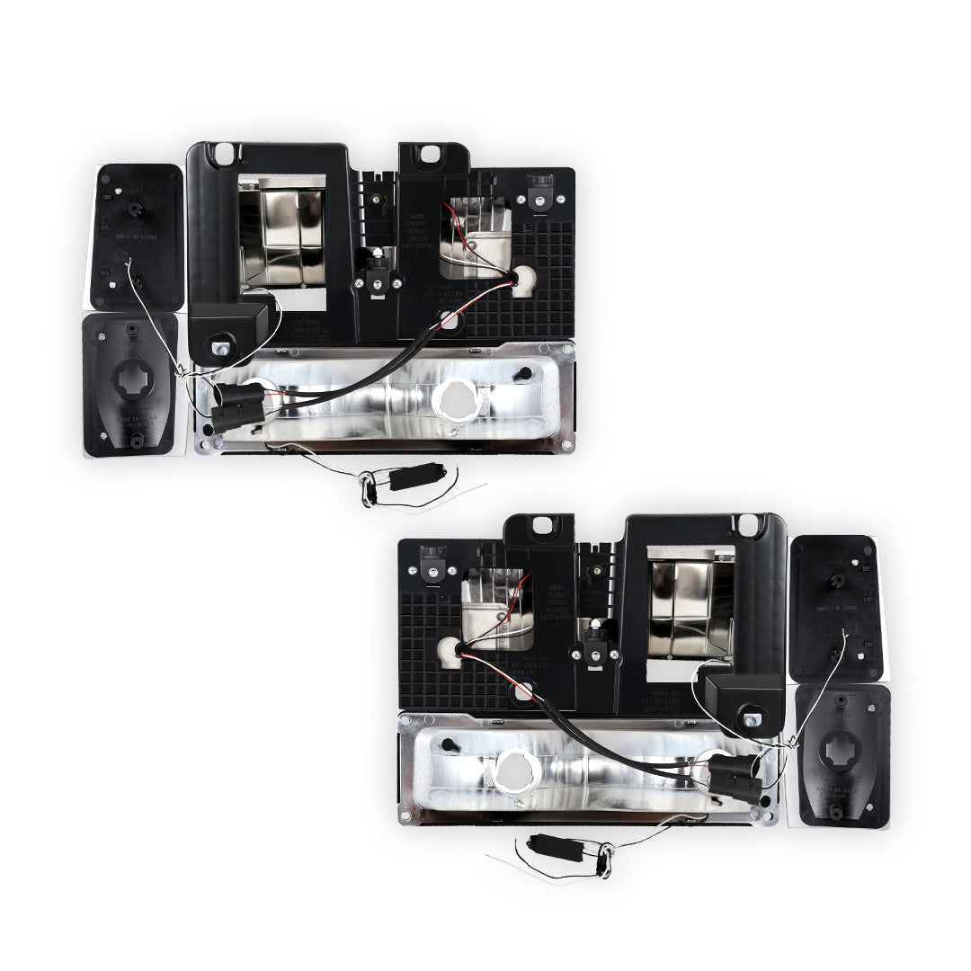 Chevrolet K2500 Cheyenne / Scottsdale / Silverado (1988 - 1993) Square-LED DRL Replacement Headlights LH + RH