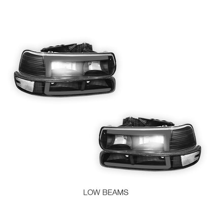 Chevrolet Suburban 1500 LT / Z71 / LTZ (2000 - 2006) L-Pattern 3D LED DRL Headlights LH + RH