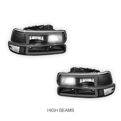Chevrolet Suburban 1500 LT / Z71 / LTZ (2000 - 2006) L-Pattern 3D LED DRL Headlights LH + RH