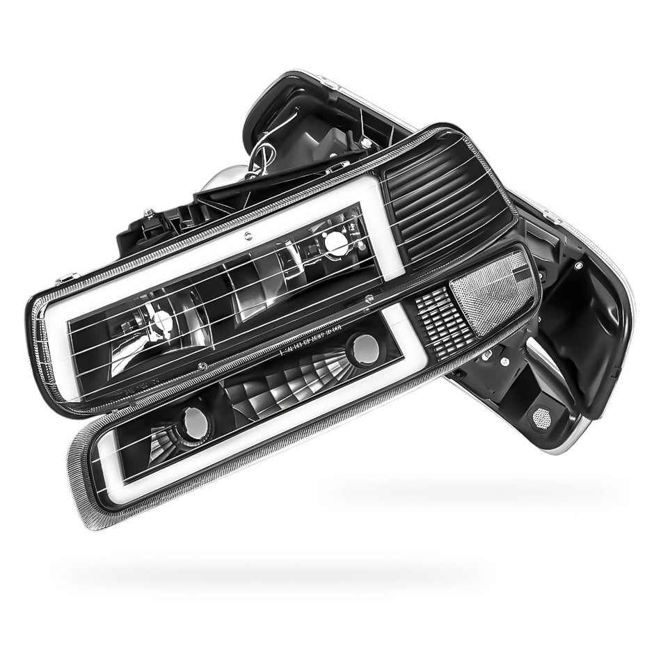Chevrolet Suburban 2500 LS / LT (2000 - 2006) L-Pattern 3D LED DRL Headlights LH + RH