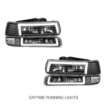 Chevrolet Suburban 2500 LS / LT (2000 - 2006) L-Pattern 3D LED DRL Headlights LH + RH