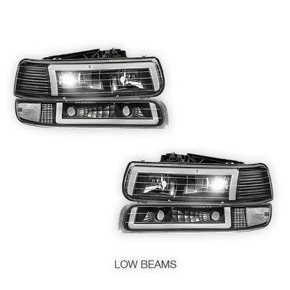Chevrolet Suburban 2500 LS / LT (2000 - 2006) L-Pattern 3D LED DRL Headlights LH + RH