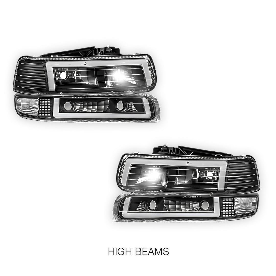 Chevrolet Suburban 2500 LS / LT (2000 - 2006) L-Pattern 3D LED DRL Headlights LH + RH