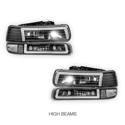 Chevrolet Suburban 2500 LS / LT (2000 - 2006) L-Pattern 3D LED DRL Headlights LH + RH