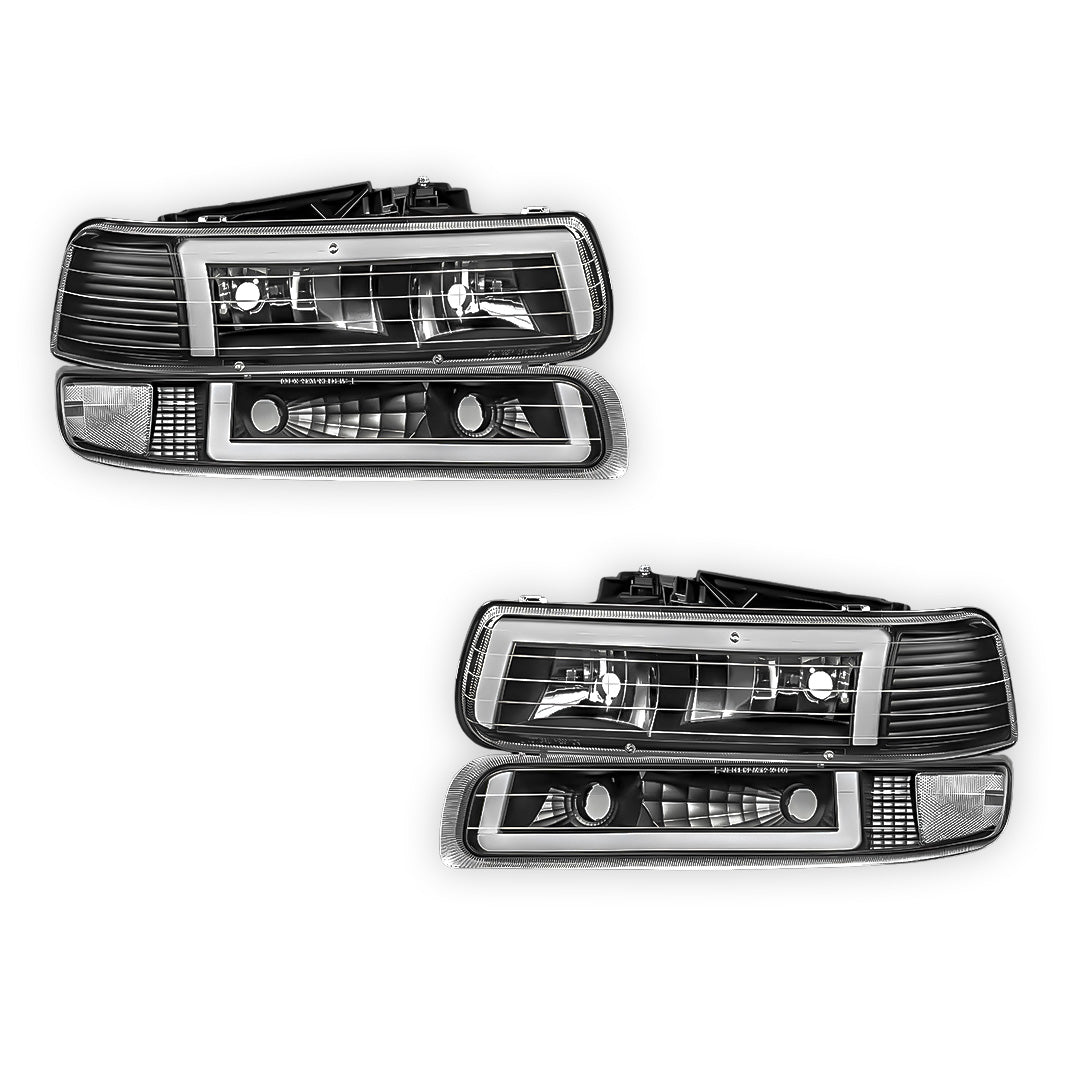 Chevrolet Suburban 2500 LS / LT (2000 - 2006) L-Pattern 3D LED DRL Headlights LH + RH