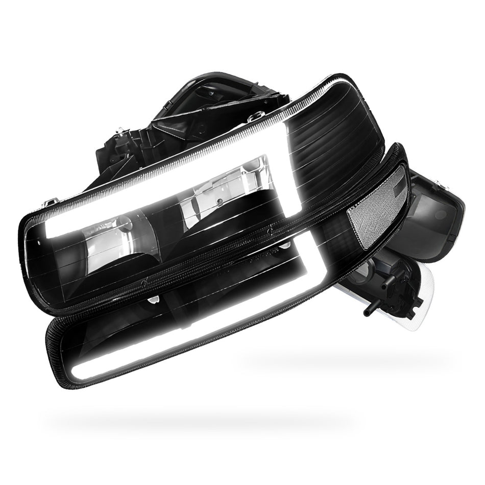 Chevrolet Tahoe LT, Z71 / LTZ (2000 - 2006) L-Pattern 3D LED DRL Headlights LH + RH