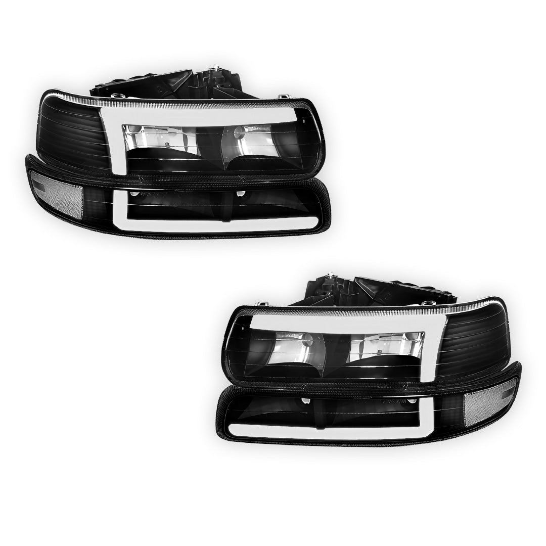 Chevrolet Tahoe LT, Z71 / LTZ (2000 - 2006) L-Pattern 3D LED DRL Headlights LH + RH