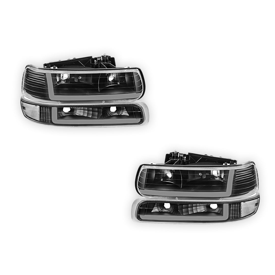 Chevrolet Suburban 1500 LT / Z71 / LTZ (2000 - 2006) Dual LED L-Pattern Switchback Headlights LH + RH