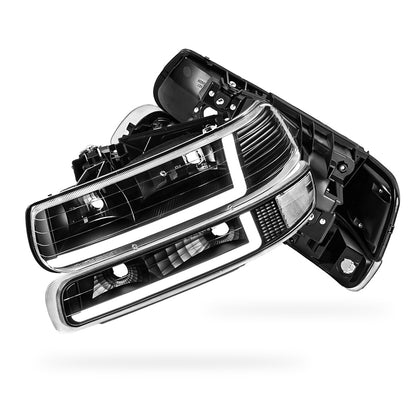 Chevrolet Suburban 2500 LS / LT (2000 - 2006) Dual LED L-Pattern Switchback Headlights LH + RH