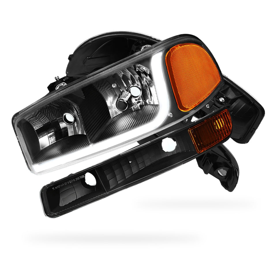 GMC Sierra 1500 SLE / SLE2 / SLT (1999 - 2007) LED DRL Headlights LH + RH