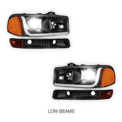 GMC Sierra 1500 SLE / SLE2 / SLT (1999 - 2007) LED DRL Headlights LH + RH