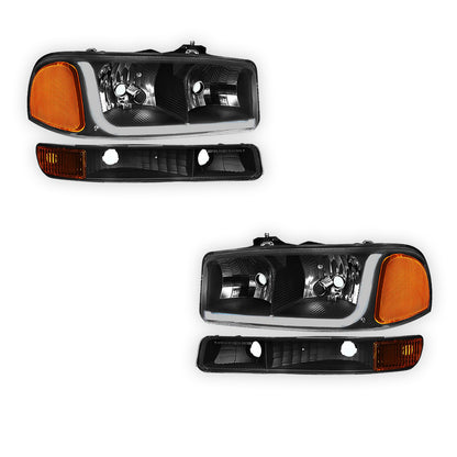 GMC Sierra 1500 SLE / SLE2 / SLT (1999 - 2007) LED DRL Headlights LH + RH