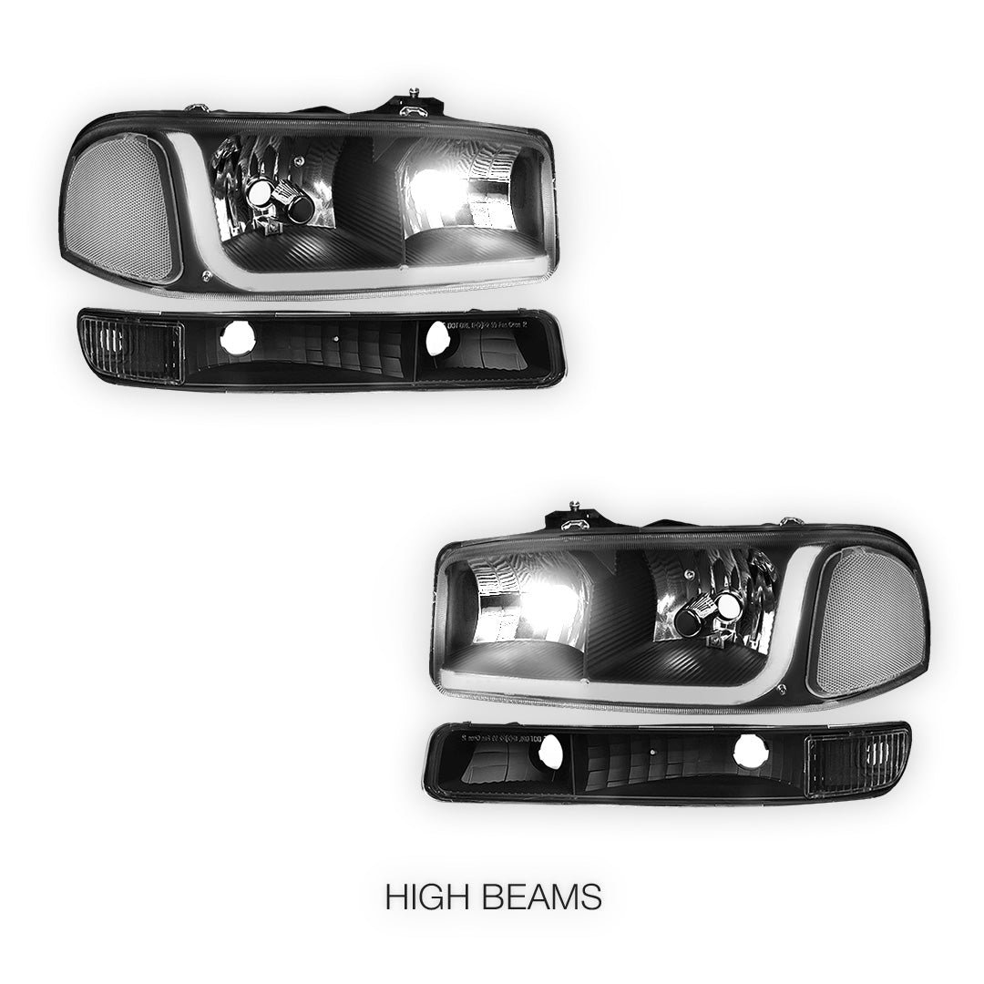 GMC Sierra 1500 SLE / SLE2 / SLT (1999 - 2007) LED DRL Headlights LH + RH