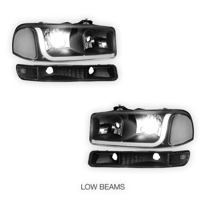 GMC Sierra 1500 SLE / SLE2 / SLT (1999 - 2007) LED DRL Headlights LH + RH