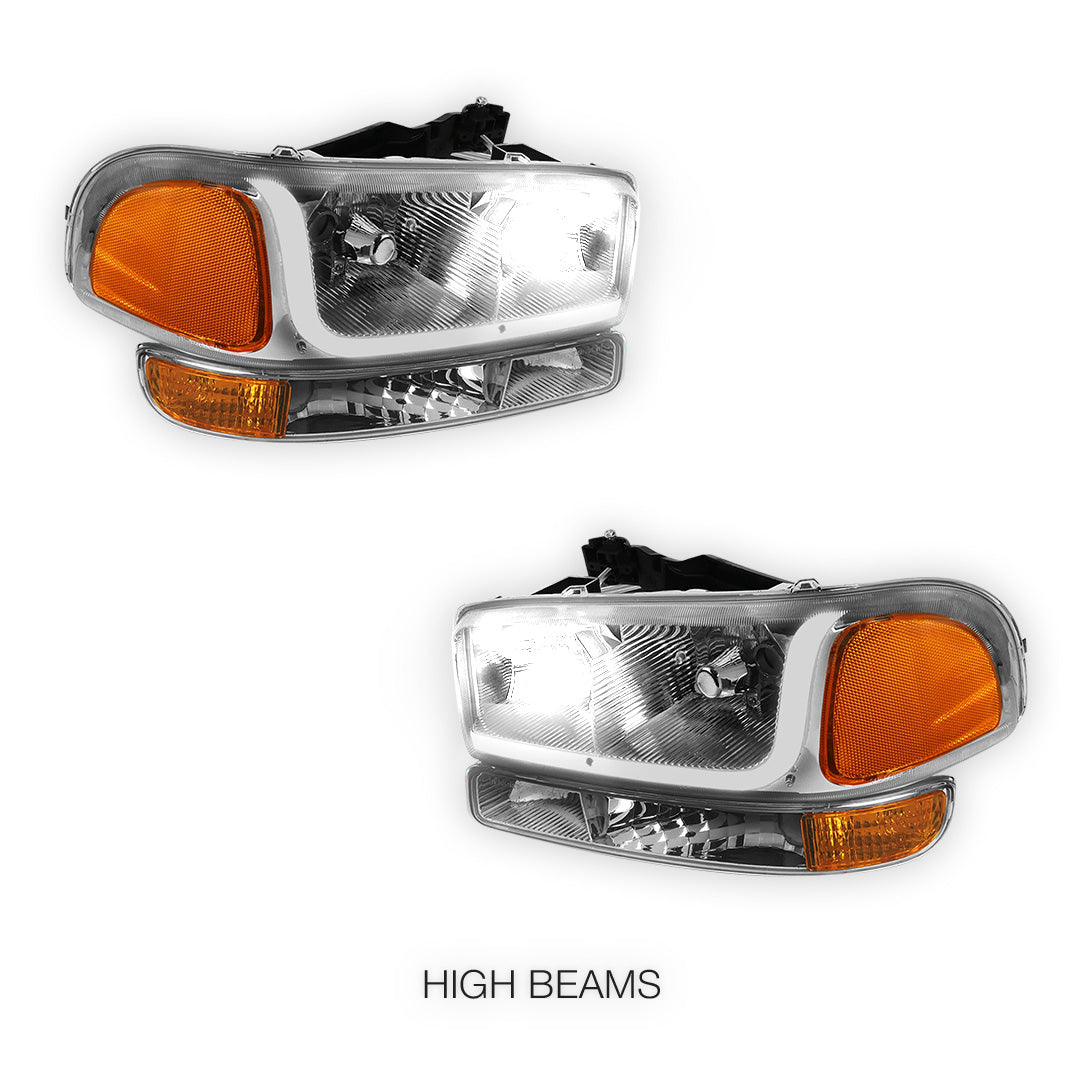 GMC Sierra 1500 SLE / SLE2 / SLT (1999 - 2007) LED DRL Headlights LH + RH