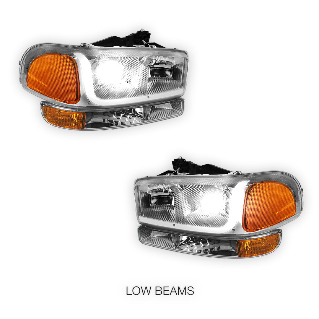 GMC Sierra 1500 SLE / SLE2 / SLT (1999 - 2007) LED DRL Headlights LH + RH