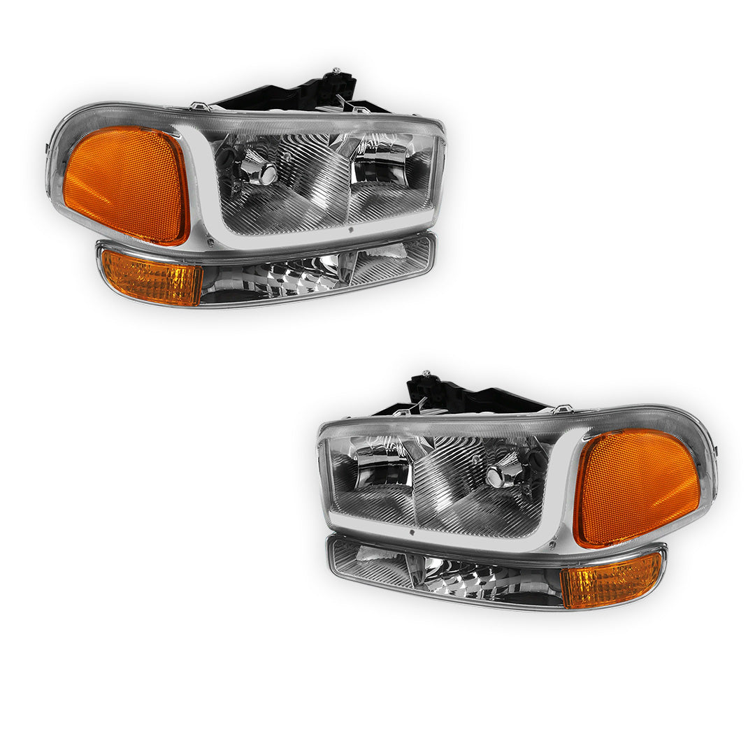 GMC Sierra 1500 SLE / SLE2 / SLT (1999 - 2007) LED DRL Headlights LH + RH
