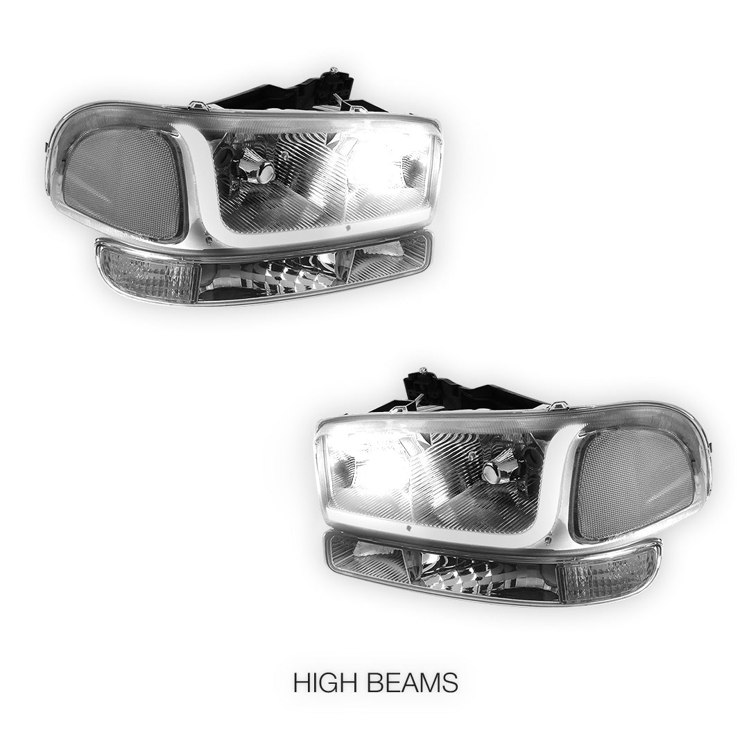 GMC Sierra 1500 SLE / SLE2 / SLT (1999 - 2007) LED DRL Headlights LH + RH