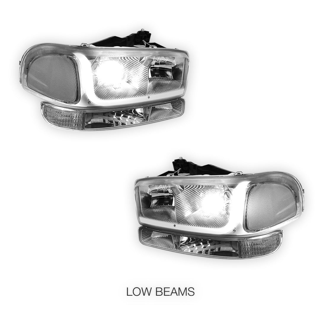 GMC Sierra 1500 SLE / SLE2 / SLT (1999 - 2007) LED DRL Headlights LH + RH