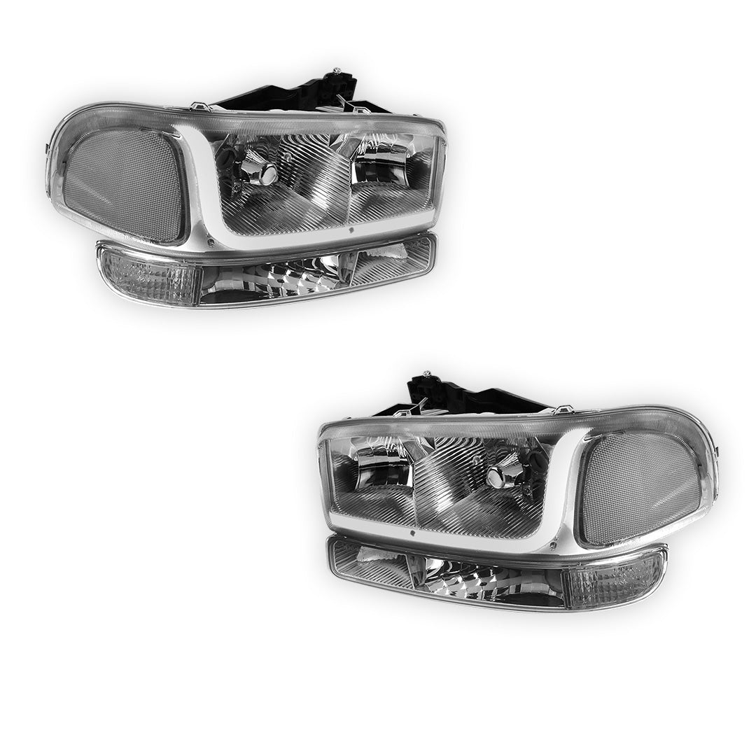 GMC Sierra 1500 SLE / SLE2 / SLT (1999 - 2007) LED DRL Headlights LH + RH