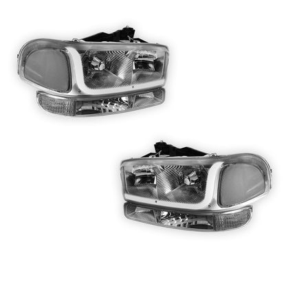GMC Sierra 1500 SLE / SLE2 / SLT (1999 - 2007) LED DRL Headlights LH + RH