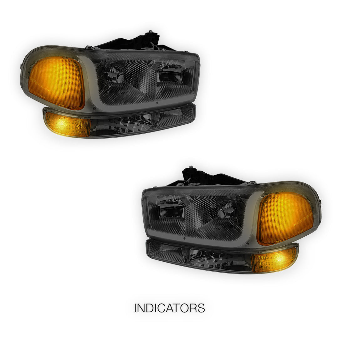 GMC Sierra 1500 SLE / SLE2 / SLT (1999 - 2007) LED DRL Headlights LH + RH