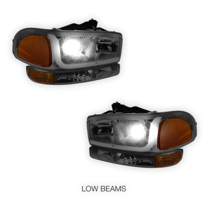 GMC Sierra 1500 SLE / SLE2 / SLT (1999 - 2007) LED DRL Headlights LH + RH