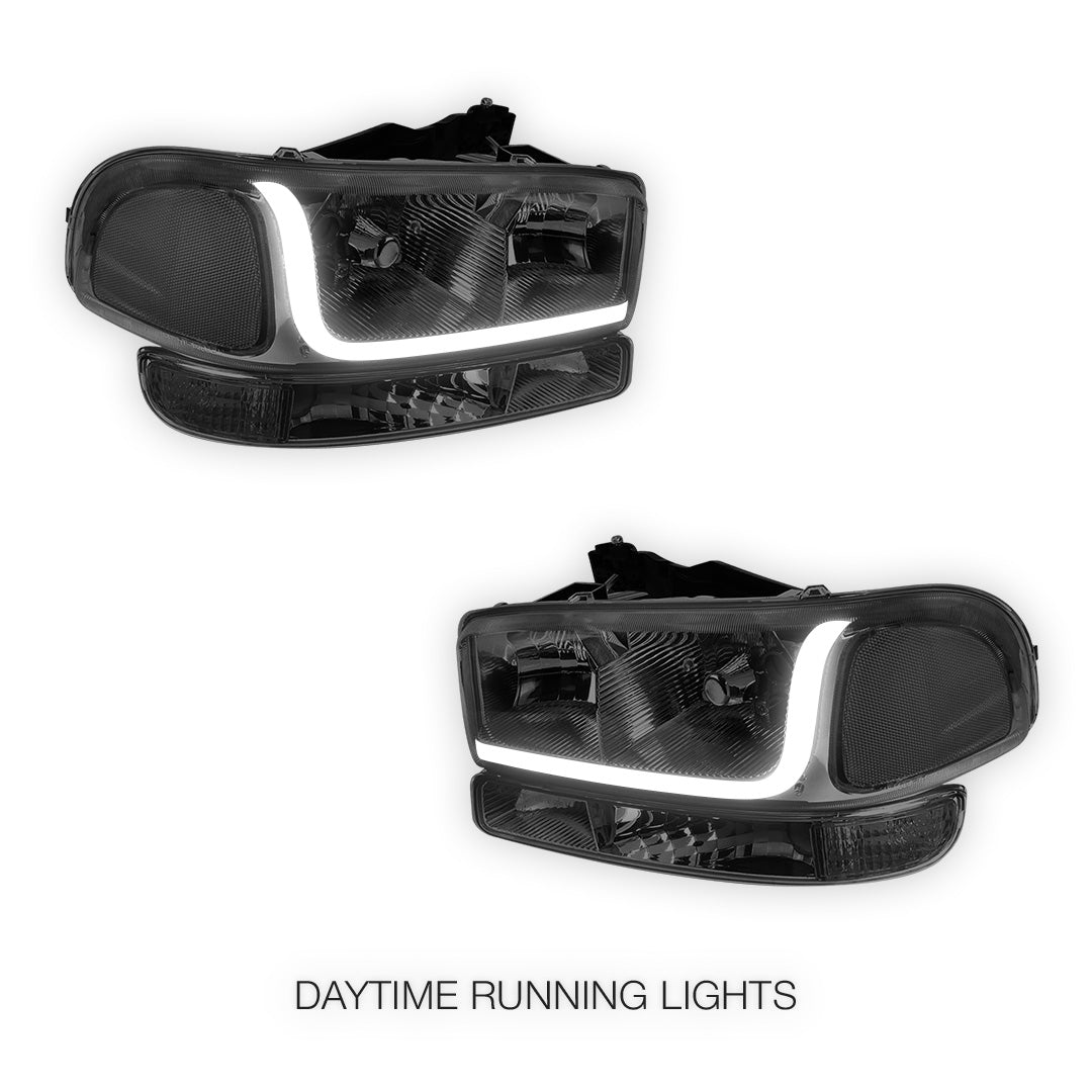GMC Sierra 1500 SLE / SLE2 / SLT (1999 - 2007) LED DRL Headlights LH + RH